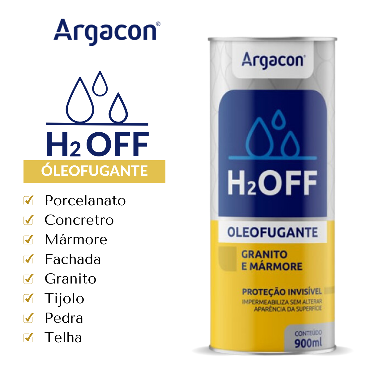 Impermeabilizante Óleofugante H2OFF Argacon Mármore Piso - 2