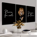 Ver imagem 3 de Quadros Decorativos Lobo Dekorafacil Quadro Trio Decorativo Conjunto Mosaico Decoração para Escritór
