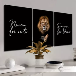 Quadros Decorativos Lobo Dekorafacil Quadro Trio Decorativo Conjunto Mosaico Decoração para Escritór - 3