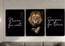 Ver imagem 1 de Quadros Decorativos Lobo Dekorafacil Quadro Trio Decorativo Conjunto Mosaico Decoração para Escritór