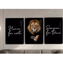 Ver imagem 1 de Quadros Decorativos Lobo Dekorafacil Quadro Trio Decorativo Conjunto Mosaico Decoração para Escritór