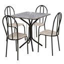 Ver imagem 1 de Jogo de Mesa e 04 Cadeiras Thais com Tampo Granito Craquelada/Assento Rattan - Artefamol
