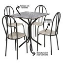 Ver imagem 3 de Jogo de Mesa e 04 Cadeiras Thais com Tampo Granito Craquelada/Assento Rattan - Artefamol