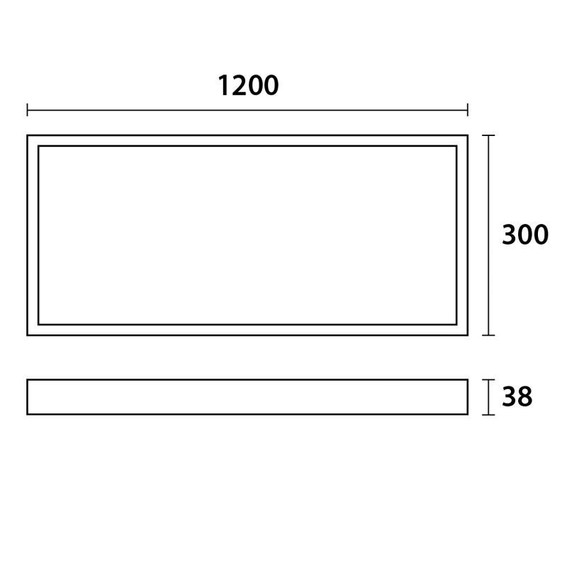 Painel Led de Sobrepor Retangular 120x30cm 40w - Blumenau 80886004 - 3