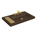 Ver imagem 2 de Cuba de Sobrepor Lavatório Retangular com Mesa e Saboneteira Grelha 80x47,5cm Marrom Fosco Gold - L.