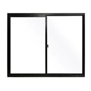 Janela de alumínio 02 folhas fit preto - 100x100