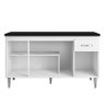 Balcão de Cozinha Gabriela Branco Flex com Tampo 150 cm Preto Fosco - AJL - 4