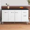 Ver imagem 2 de Balcão de Cozinha Gabriela Branco Flex com Tampo 150 cm Preto Fosco - AJL