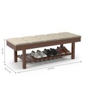 Ver imagem 2 de Banco Sapateira Almofadado Keloro 134cm Bege Oft Móveis