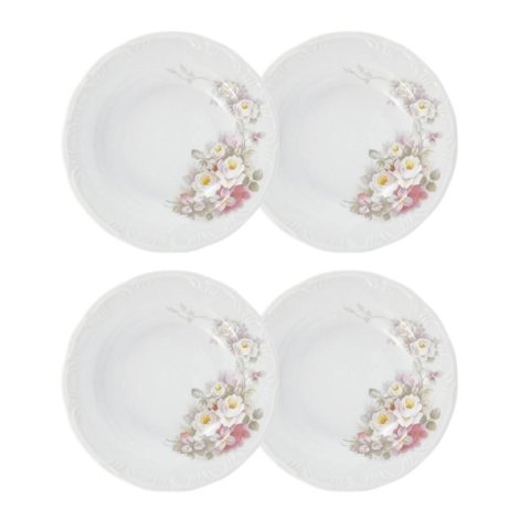 Jogo 4 Pratos Rasos Eterna 26 Cm Porcelana Schmidt