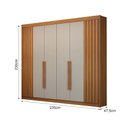 Ver imagem 2 de Guarda-roupa 06 Portas São Carlos S/ Espelho - Leifer Móveis Cinamomo/off White