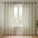 Ver imagem 1 de Cortina Rustica 3,00m X 2,60m para Janela Sala Quarto Marfim