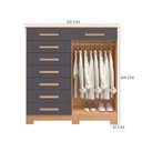 Ver imagem 3 de Guarda Roupa Casal Doble 06 Portas e Cômoda Verona 08 Gavetas Freijo Titanium - Móveis Albatroz