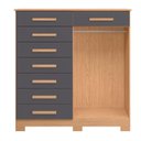 Ver imagem 5 de Guarda Roupa Casal Doble 06 Portas e Cômoda Verona 08 Gavetas Freijo Titanium - Móveis Albatroz