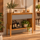 Ver imagem 1 de Aparador Líbano MDF 90cm com Prateleira e Gaveta para Sala Nature com Gris Cinza