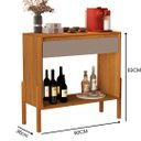 Ver imagem 7 de Aparador Líbano MDF 90cm com Prateleira e Gaveta para Sala Nature com Gris Cinza