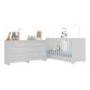 Ver imagem 1 de Berço 3 em 1 para Colchão 130 X 60cm com Cômoda Pipoca Multimóveis Mp4293 Branco