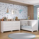 Ver imagem 2 de Berço 3 em 1 para Colchão 130 X 60cm com Cômoda Pipoca Multimóveis Mp4293 Branco