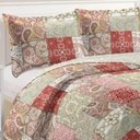 Ver imagem 2 de Kit Cobre Leito Colcha Mix King Estampado Dupla Face Floral 3 Peças - Lúcia