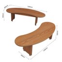Ver imagem 3 de Mesa de Jantar Redonda em Mdf e Vidro Temperado com 2 Bancos Curvos:off White