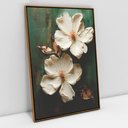 Ver imagem 1 de Quadro Decorativo Floral Luxo Petúnia em Tela Canvas Tacolado Moldura Flutuante 4,5cm Freijó 80 X 12