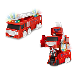 Brinquedos Caminhão Bombeiro Vira Robô Luz E Som Bate Volta Toyng:Vermelho - 2