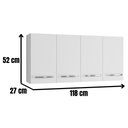 Ver imagem 3 de Armário Aéreo Mara 118 Cm 4 Portas Branco Moblis