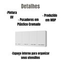 Ver imagem 2 de Armário Aéreo Mara 118 Cm 4 Portas Branco Moblis
