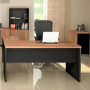 Ver imagem 1 de Mesa Essencial L 1,50m x1,50m Málaga/Preto Com 2 Gavetas