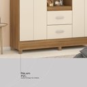 Ver imagem 5 de Guarda Roupa Capelinha Lord 4 Portas com Espelho Amendola/off White Demóbile