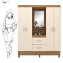 Ver mais imagens de Guarda Roupa Capelinha Lord 4 Portas com Espelho Amendola/off White Demóbile