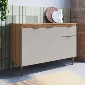 Armário Balcão com Tampo 3 Portas 1 Gaveta 120cm Modulada Veneza