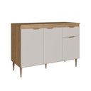 Ver imagem 3 de Armário Balcão com Tampo 3 Portas 1 Gaveta 120cm Modulada Veneza Bege/Mel/Arenas