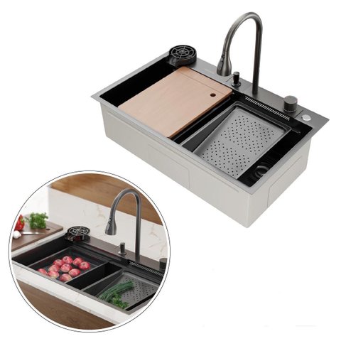 Cuba Gourmet para Cozinha Miami Nano Black Aço Inox 304 Goldenx