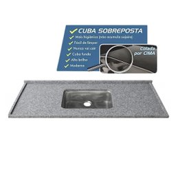 Pia Cozinha Granito Corumba 150cm Cuba Inox Acabamento Duplo:granito - 2