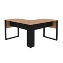 Ver imagem 3 de Mesa de Canto para Escritório Me4181 Amêndoa/preto Tecnomobili