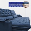 Ver imagem 6 de Sofá Retrátil e Reclinável 2,85m Stadium Molas Ensacadas Velupluma Azul Cama Inbox