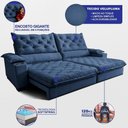 Ver imagem 5 de Sofá Retrátil e Reclinável 2,85m Stadium Molas Ensacadas Velupluma Azul Cama Inbox