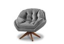 Ver imagem 3 de Poltrona Decorativa Pillow Top com Base Giratória Veludo Califórnia Cinza