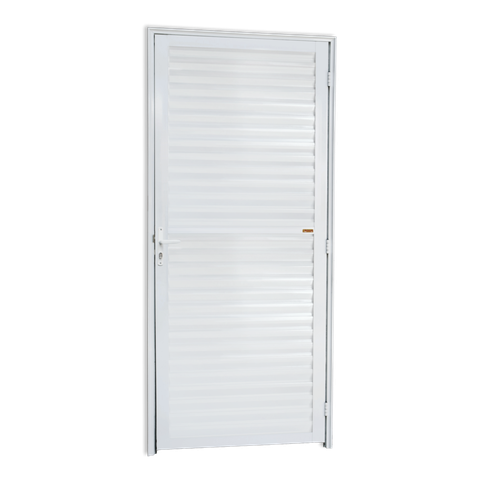 Porta Veneziana Alumínio 86 Esq Branco Brimak