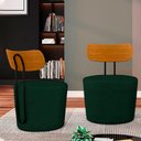 Ver imagem 2 de Poltrona Decorativa para Sala de Estar Redonda 53cm Le Moon M22 Veludo Verde - Mpozenato