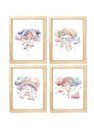 Ver imagem 1 de Kit Quadro Infantil Arco Iris Aquarela Decorativo Quarto Menina Enxoval Bebê