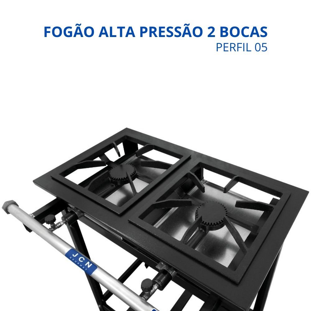 Fogão Industrial 2 Bocas Alta Pressão 30x30 Qs - Perfil 05 - 2