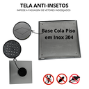 Ver imagem 2 de Ralo Invisível Oculto 20x20 Cola Piso Coletor Cinza Saída Baixa Tubo de 75mm