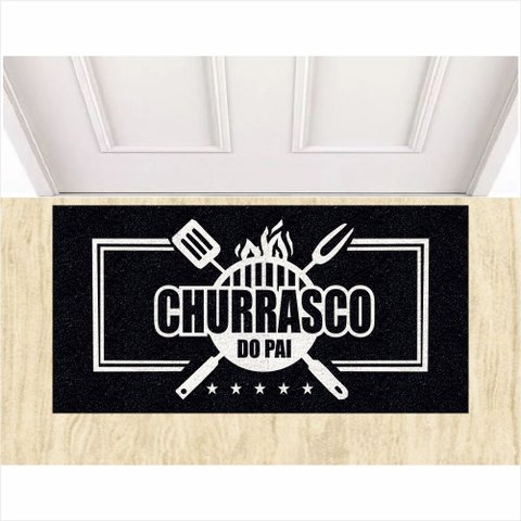 Capacho Tapete Tema Churrasco para Churrasqueira 80x40cm.