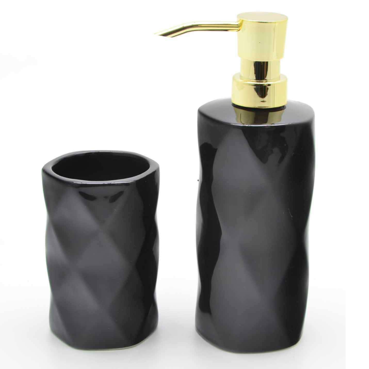 Kit Para Banheiro Lavabo Preto ou Branco Casamento 2 Peças:Preto - 6