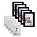 Ver imagem 1 de Kit 10 Molduras Porta Retrato 5 10x15 Branco 5 15x21 Preto Santamaria Molduras Liso