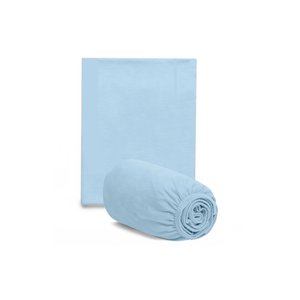 Jogo de Lençol Liso para Berço 70 X 130 Cm - Azul - Hug