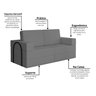 Sofá Cama à Vácuo 2 Lugares Linha Modular Flip Magic - 11