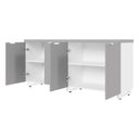 Ver mais imagens de Armário Baixo para Escritório 158cm Duplo com 4 Portas Puxadores Metálicos Corporate Cinza/Sagrado/B